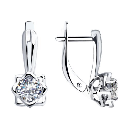 Серьги из серебра с фианитами (Арт.94025255)