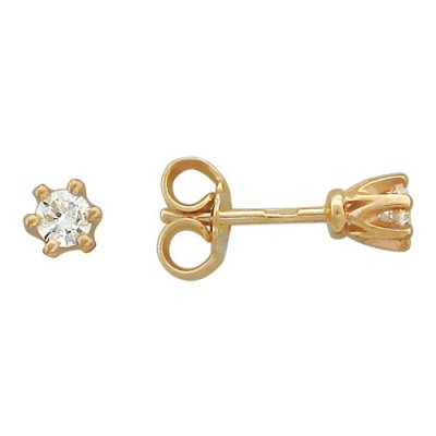 Серьга золотая с фианитом «Минималистичный блеск» Estet (арт.01С114657)