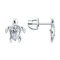 Серьги из серебра с фианитами (Арт.94025721)