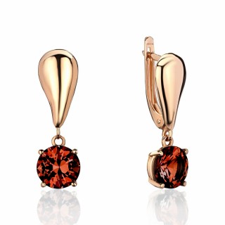 Серьги золотые с гранатом «Алая капля» Estet (арт.01С3115370-3)