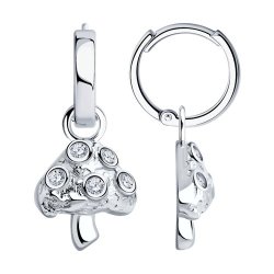 Серьги из серебра с фианитами (Арт.94025936)