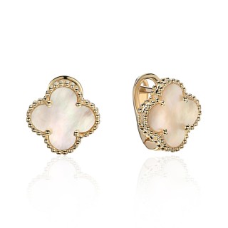 Серьги золотые с жемчугом «Stylish Clover» Estet (арт.01С4114170-3)