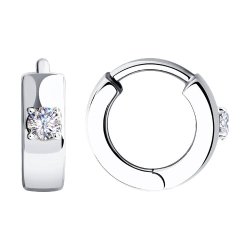 Серьги из белого золота с фианитами (Арт.028647-3)