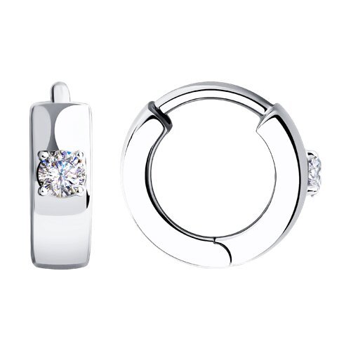 Серьги из белого золота с фианитами (Арт.028647-3)