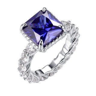 Кольцо серебряное с фианитом «Trendy Violet» Fresh Jewelry (арт.CZ-R00638-X-W-DT-X-W)