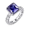 Кольцо серебряное с фианитом «Trendy Violet» Fresh Jewelry (арт.CZ-R00638-X-W-DT-X-W)