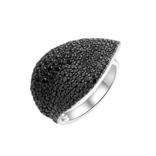 Кольцо серебряное со шпинелью «Flower Noir» Fresh Jewelry (арт.CZ-R03221-X-WB-X-X-B)