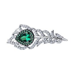 Брошь из серебра с фианитами (Арт.94040277)