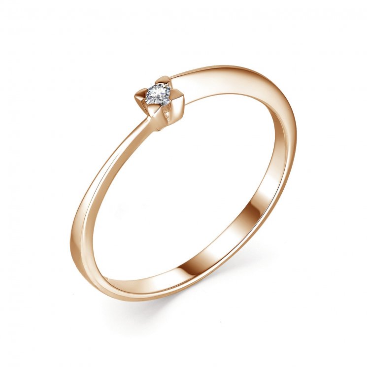 Золотое кольцо с бриллиантом Алькор КЮЗ (Золото) 13299-100