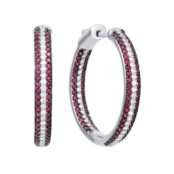 Серьги из белого золота с бриллиантом и рубином (Арт.5687066_wgdwru_ru_wg)