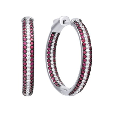 Серьги из белого золота с бриллиантом и рубином (Арт.5687066_wgdwru_ru_wg)