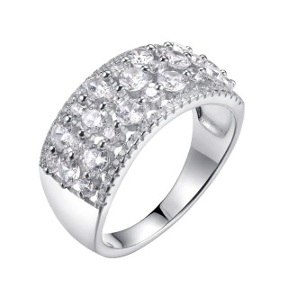 Кольцо серебряное с фианитами «Spark Line» Fresh Jewelry (арт.PD-R00597-X-W-X-X-W)