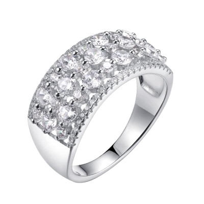 Кольцо серебряное с фианитами «Spark Line» Fresh Jewelry (арт.PD-R00597-X-W-X-X-W)
