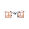 Серьги серебряные с жемчугом и фианитами «Nautilus Grace» Fresh Jewelry (арт.PI-E02898-X-W-PNP-X-W)