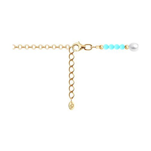 Браслет из золочёного серебра с полудрагоценными вставками (Арт.93-350-00028-1)