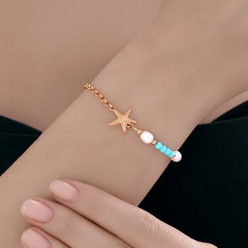 Браслет из золочёного серебра с полудрагоценными вставками (Арт.93-350-00028-1)