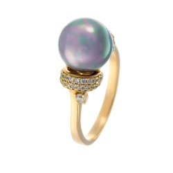 Кольцо из серебра с жемчугом и куб. цирконием (Арт.pi-r10003-x-y-st514-x-w)