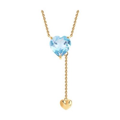Колье золотое с топазом «Сердце небес» Соколов (арт.770239)