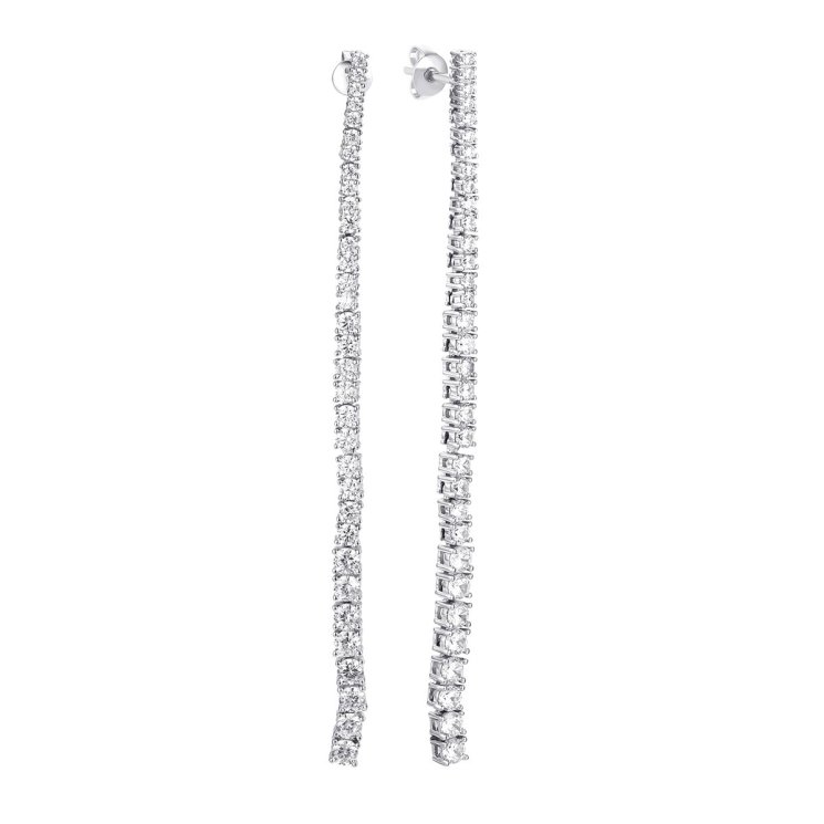 Серьги из серебра с фианитом (Арт.sl-e03135-x-w-x-x-w)