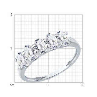 Кольцо из серебра с фианитами «Линия сияния» Соколов (арт.94-110-00067-1)