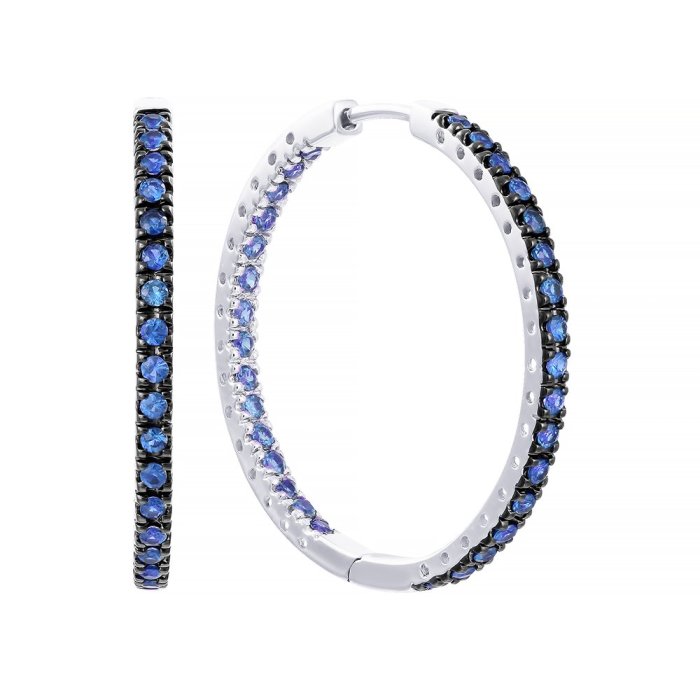 Серьги из белого золота с сапфиром и топазом (Арт.e1417014wb003_sr_glsa_bt_wg)