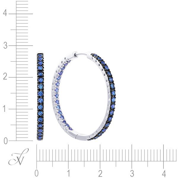 Серьги из белого золота с сапфиром и топазом (Арт.e1417014wb003_sr_glsa_bt_wg)