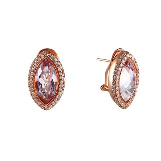 Серьги золотые с аметистом и бриллиантами «Розовый Шик» MY JEWELS (арт.E31722A0F_SR_AM_PINK)
