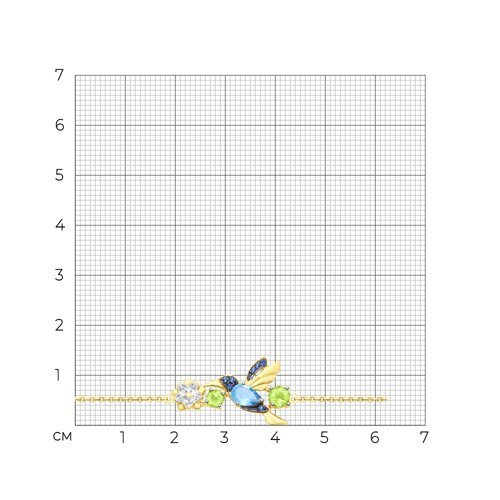 Браслет золотой пробы 585 с миксом камней (Арт.750285-2)