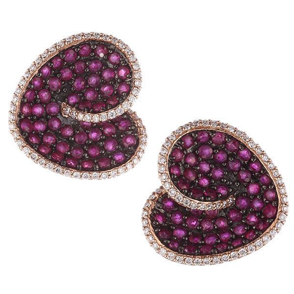 Серьги из золота с бриллиантом и рубином (Арт.e38923a0f14rb001_ru_pink)