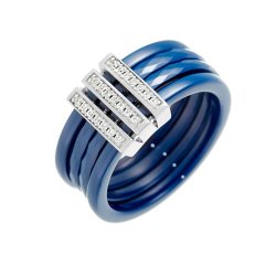 Кольцо из серебра с керамикой и куб. цирконием (Арт.tc-r00149-vl-w-x-x-w)