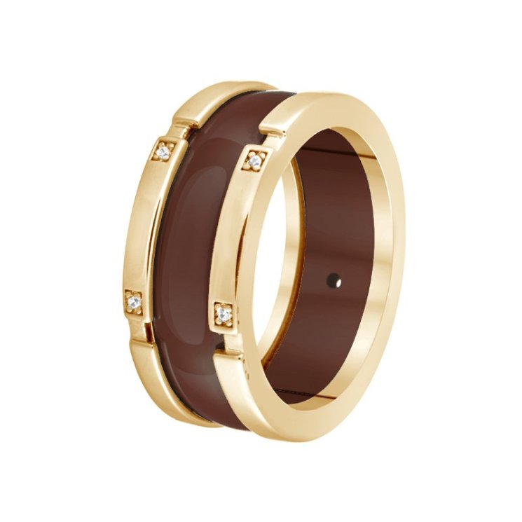 Кольцо из серебра с керамикой и куб. цирконием (Арт.tc-r00942-1-br-g-x-x-w)