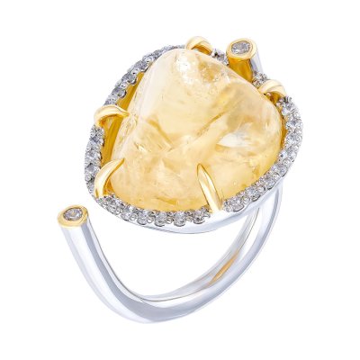 Серебряное кольцо BEAVERS с цитрином 12268ct_ex