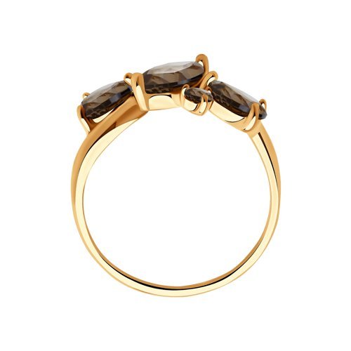 Кольцо из золочёного серебра с раухтопазами (Арт.92011660)