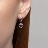 Серьги из серебра с гранатами и фианитами (Арт.92022932)