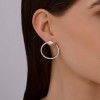 Серьги из серебра с фианитами «Лунный круг» Соколов (арт.9402)
