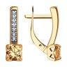 Серьги из золочёного серебра с фианитами (Арт.93-120-01712-2)