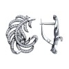 Серьги из серебра с фианитами «Ажурное Перо» Соколов (арт.94-120-02005-1)