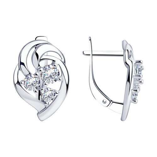 Серьги из серебра с фианитами (Арт.94-120-00542-1)