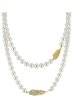 Ожерелье из серебра с жемчугом и кристаллом swarovski (Арт.29l-p44-g-1)