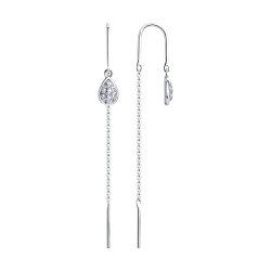 Серьги из серебра с фианитами (Арт.94-123-01497-1)