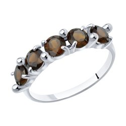 Кольцо из серебра с раухтопазами (Арт.94-310-00346-4)