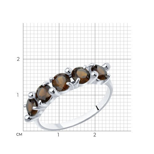 Кольцо из серебра с раухтопазами (Арт.94-310-00346-4)