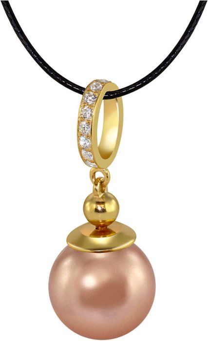 Кулон из серебра с жемчугом и куб. цирконием (Арт.aap-1-b-12-10-g)