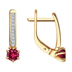 Серьги из золота с бриллиантами и рубинами (Арт.51-220-02413-2)