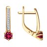 Серьги из золота с бриллиантами и рубинами (Арт.51-220-02413-2)