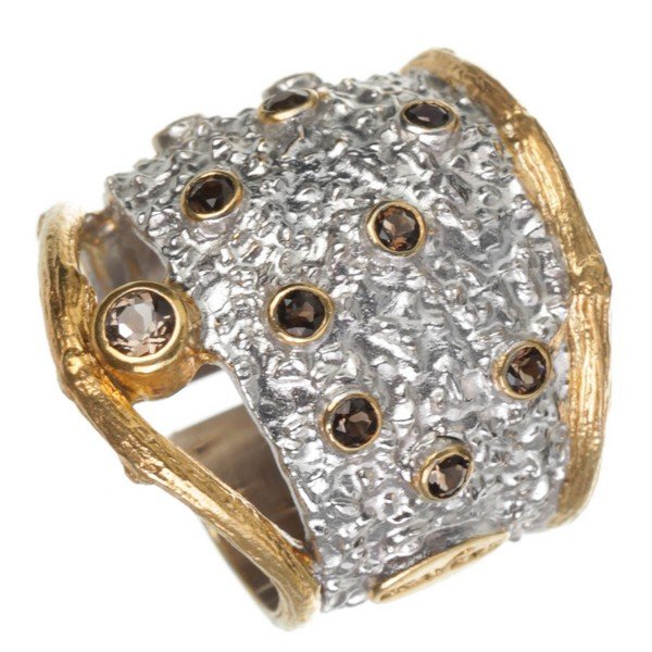 Серебряное кольцо BEAVERS с раухтопазом 1172rt