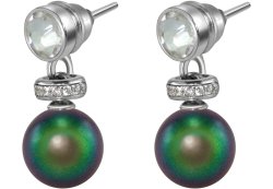Серьги из серебра с жемчугом и кристаллом swarovski (Арт.abs-3-8-25-s)