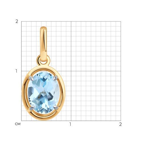Подвеска золотая пробы 585 с топазом (Арт.51-330-01927-1)