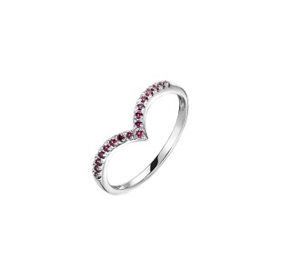 Кольцо с рубином из белого золота «Сердце GARDEN» Estet (арт.01К5215531-3)