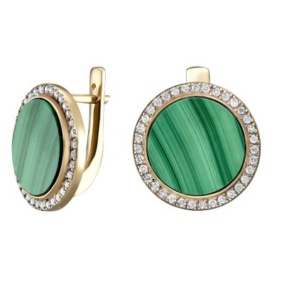 Серьги золото с малахитом и бриллиантами «La Nordica Aura» LaNordica (арт.19-22-10МЛ-525061)